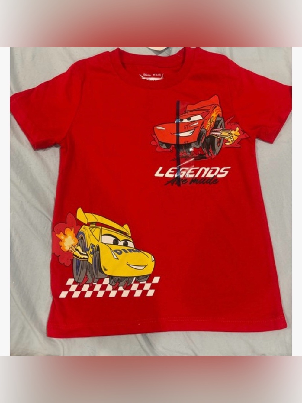 NWT: DISNEY Toddler Boys' Cars Lightning McQueen Legend T-Shirt - 3T ; Red